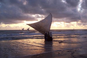 dawn, leaving the beach