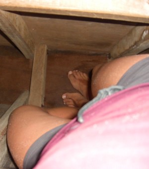 The small space inside the jangada