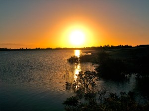 Sunset over lagoa Jardim