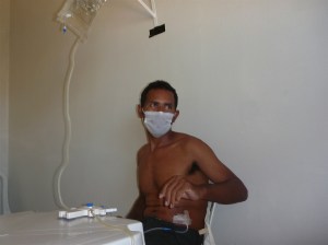 Neu doing his dialysis