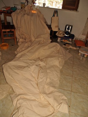 Meters of sail cloth waiting to be stitched