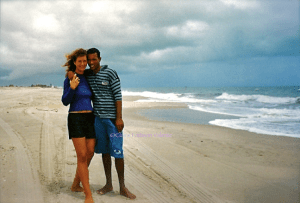 Claire and Neu. Prainha do Canto Verde. March 2002