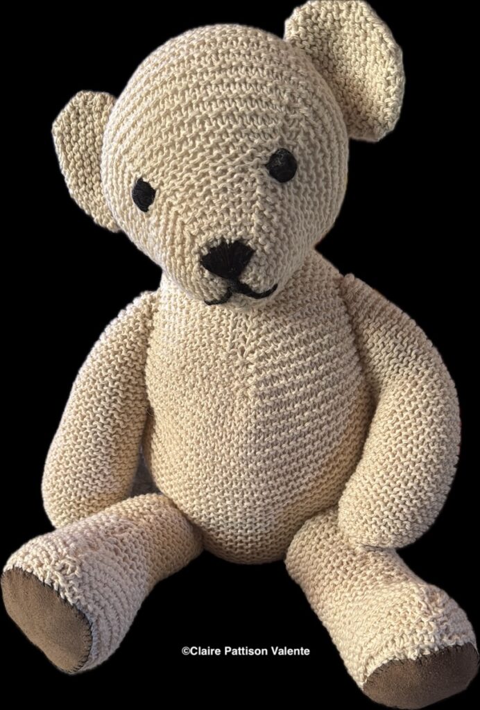 hand knitted teddy bear