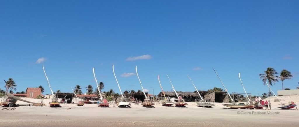 Jangadas on the beach, Prainha do Canto Verde