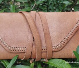 Brown goatskin clutch bag brown goatskin clutch bag