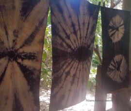 Tye dyed with logwood fabric tye dyed with logwood plant dye