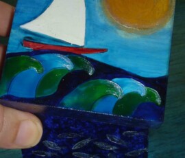 caixa pintada à mão