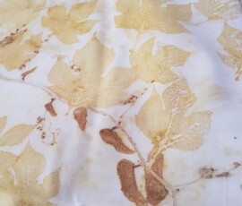 Craftwork Fabric dyed with sunflower and other leaves
